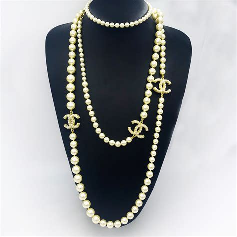 black crystal necklace chanel|chanel pearl long strand necklaces.